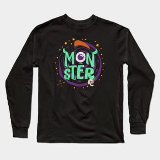 Monster Halloween Graphic T-Shirt Art Long Sleeve T-Shirt